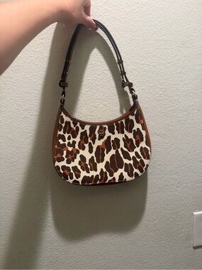 Tory Burch Leopard-Print Shoulder Bag in Brown & Cream
